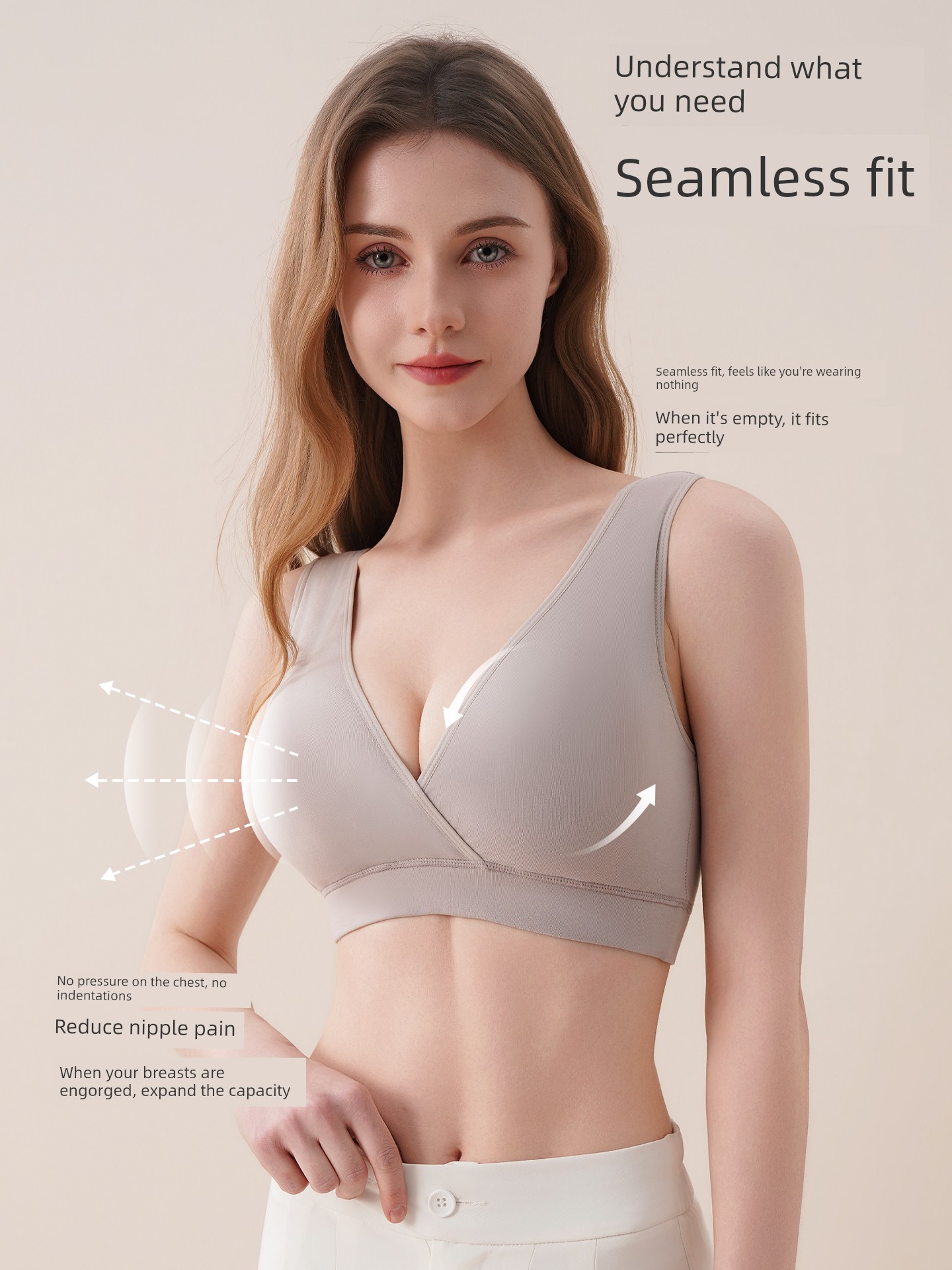 Pure Cotton Nursing Bra, Sleep-Friendly Maternity Bra, Vest-Style Postpartum Breastfeeding Bra, Suitable for Sleeping, Anti-Sagging, Thin Style — 2