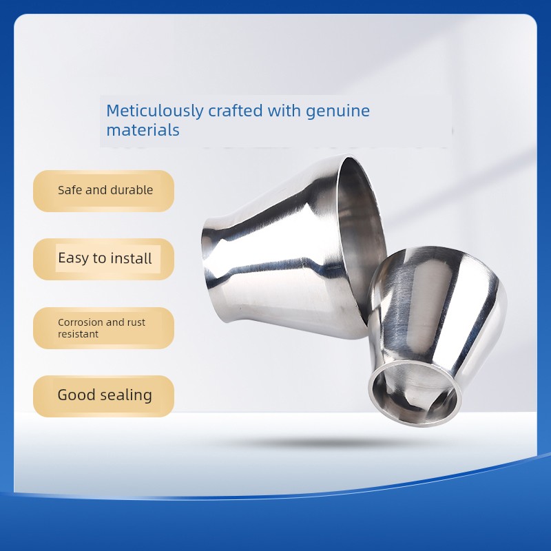 Kequan 304 Stainless Steel Sanitary Grade Welded Concentric Reducing Pipe Adapter 25~76