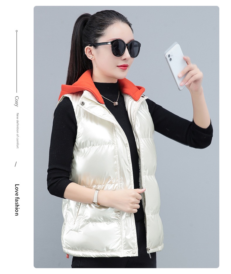 have cash less than that is registered in the accounts Bright surface Autumn and winter keep warm loose coat Down cotton Vest