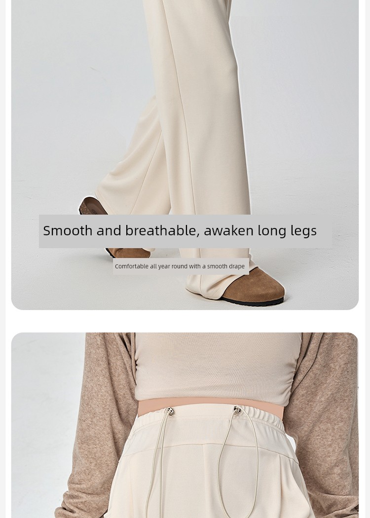 Maternity Pants for Autumn, Wide-Leg Pants That Don'T Squeeze the Belly, Fall/Winter Fleece-Lined Casual Straight-Leg Long Pants for Petite Women, Autumn — 8