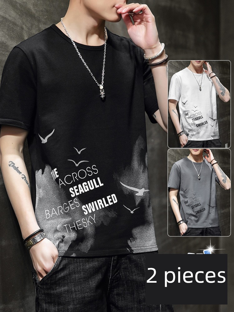 Chaopai pure cotton man clothes Ice silk Short sleeve T-shirt