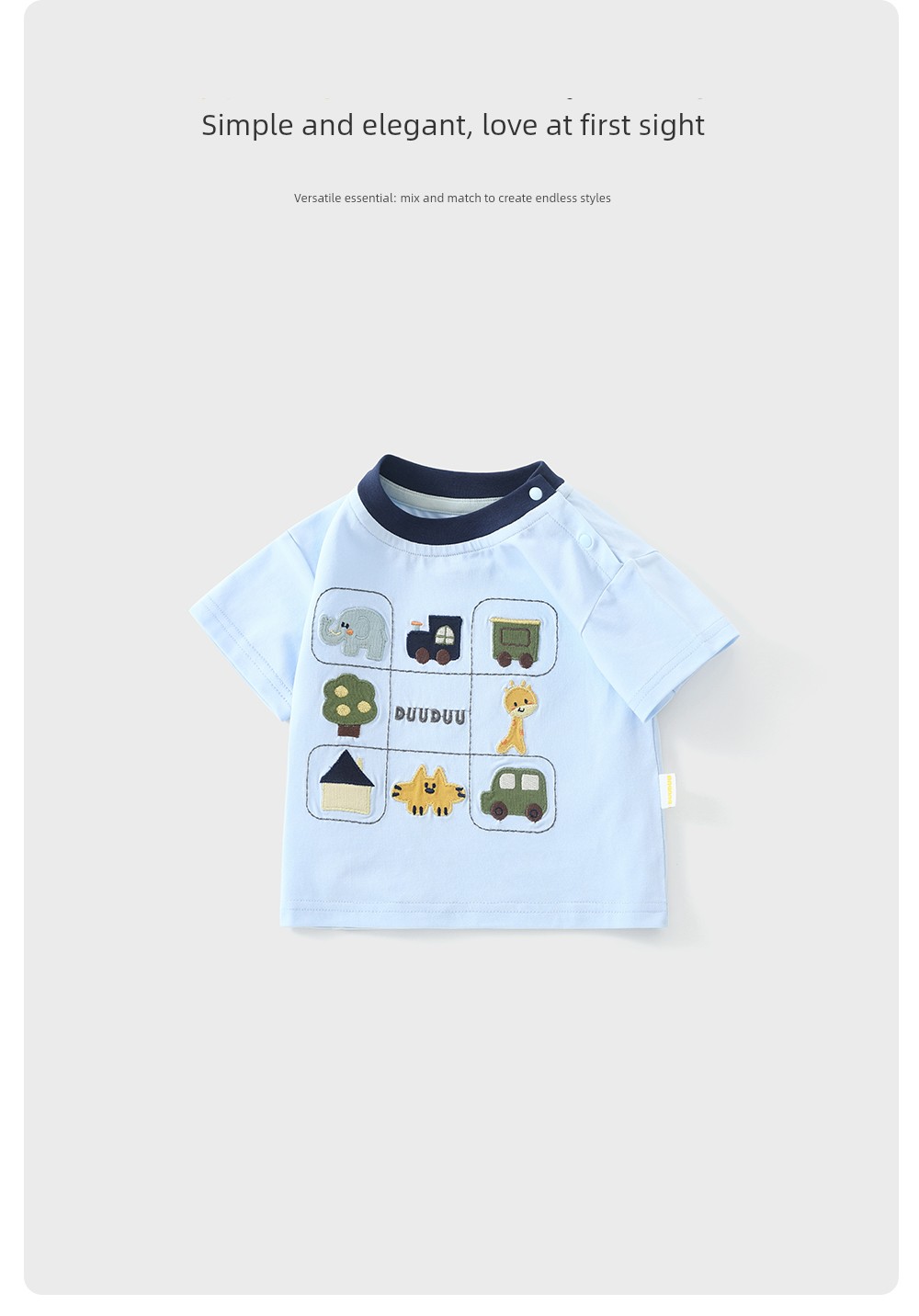 Duuduu Baby Short-Sleeved T-Shirt Summer Clothing Boys Cartoon Half-Sleeved Top Summer Baby Thin Casual Outing Wear — 3
