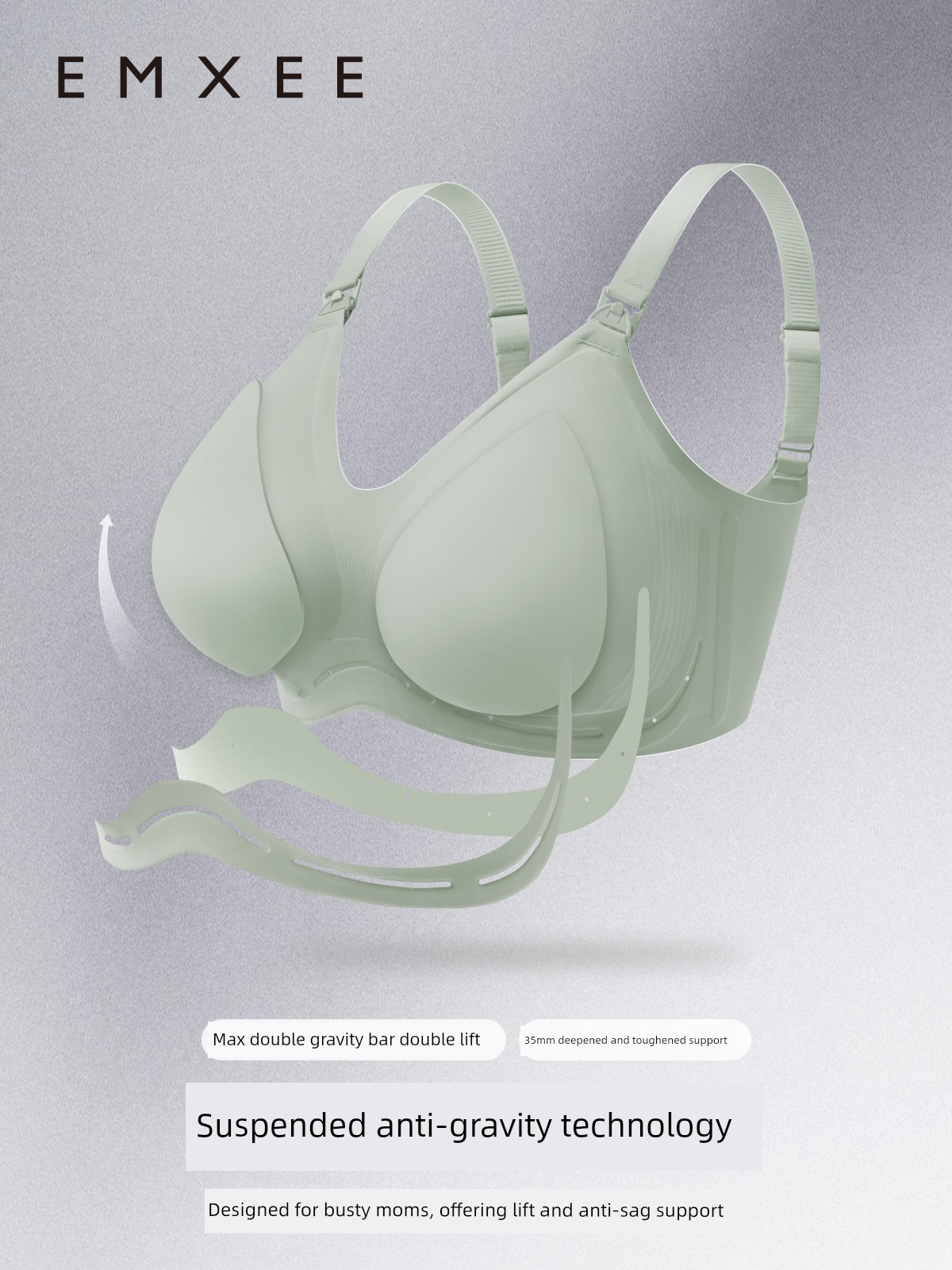 Qianxi Suspension Anti-Gravity Big Chest Special Maternity Breastfeeding Underwear Push up and Anti-Sagging Pregnancy Postpartum Max Bra