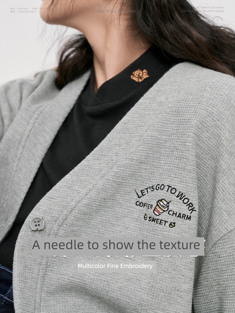 Initial language Wolfgang Velveteen ma'am Versatile Wear out Sweater