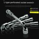 L-type sleeve wrench single 7-shaped pipe wrench elbow hollow perforated L external hexagonal sleeve auto repair tool