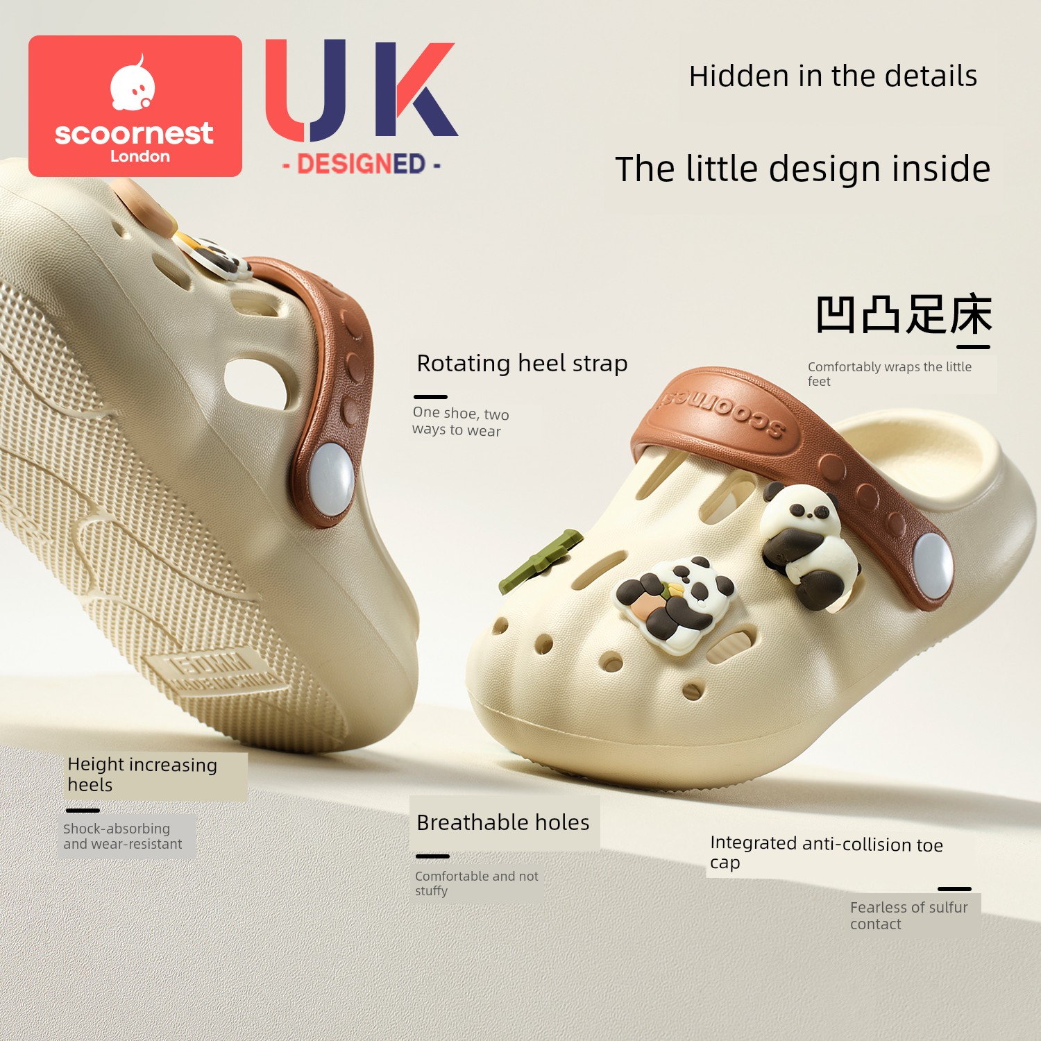Kechao Children's Clogs for Boys and Girls, Summer Closed-Toe Sandals for Babies, Non-Slip Indoor Bath Slippers for Infants and Toddlers — 4