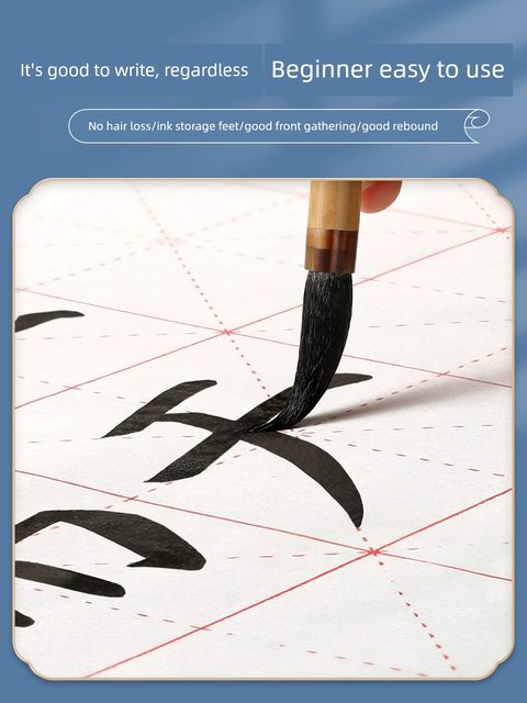Brush calligraphy special set for beginners brush calligraphy, soft pen calligraphy, primary school students water writing cloth, study, four treasures, ink, paper and inkstone, full set of medium-sized wolf hair, portable calligraphy storage tools