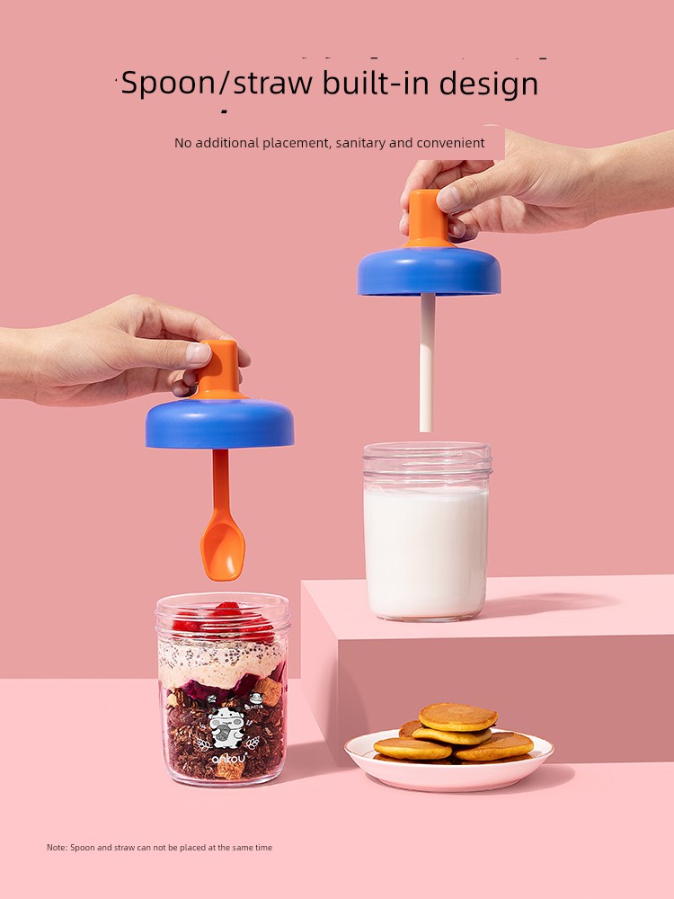 Buckle Portable Seal Take-out Milkshake Overnight Oat Cup