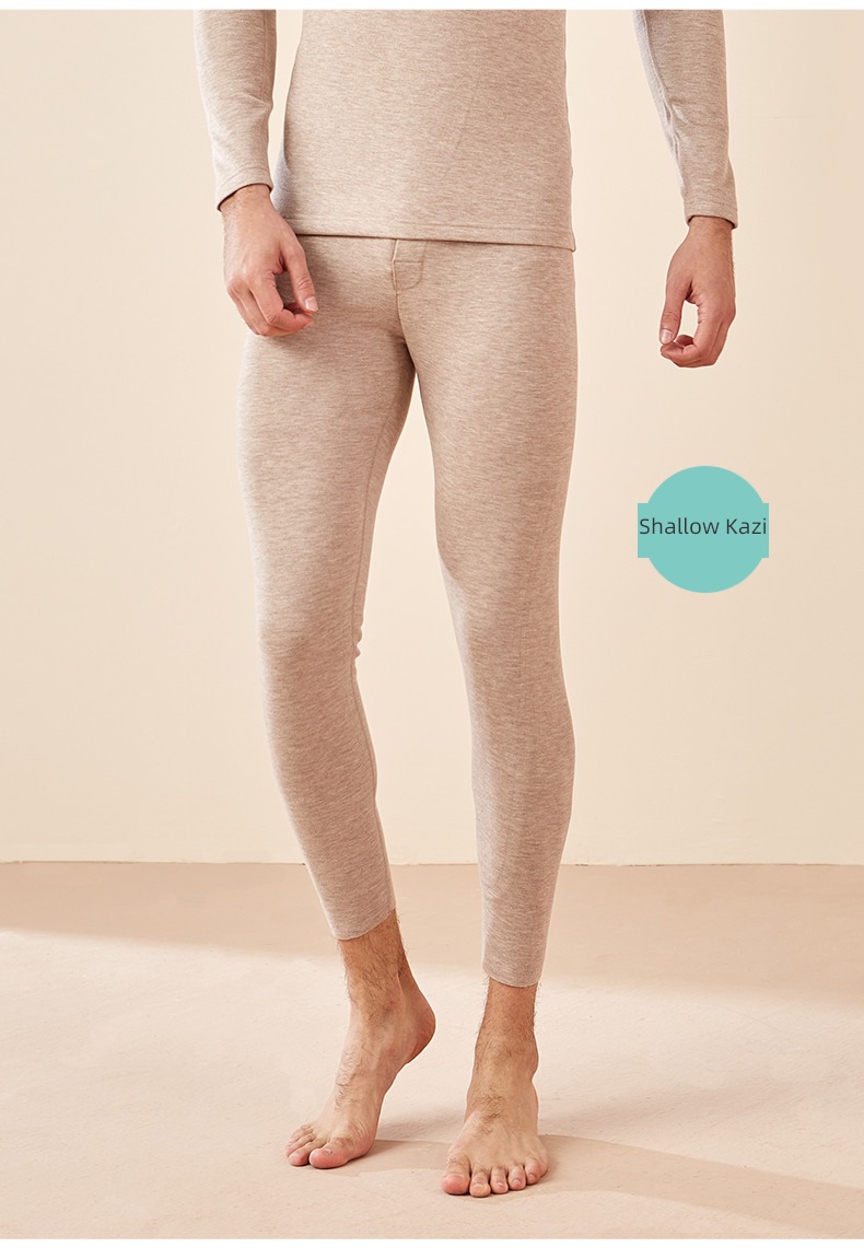 Warm pants man Derong pants Autumn trousers Plush Bottomed trousers Derong thickening Cashmere Belt protection knee De Rong Thread pants