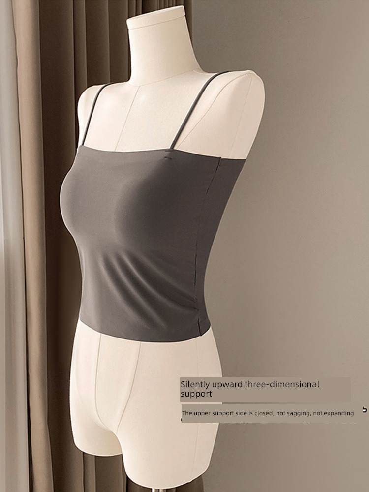 Beautiful back Ice silk black Light proof Small sling female Breast wrapping