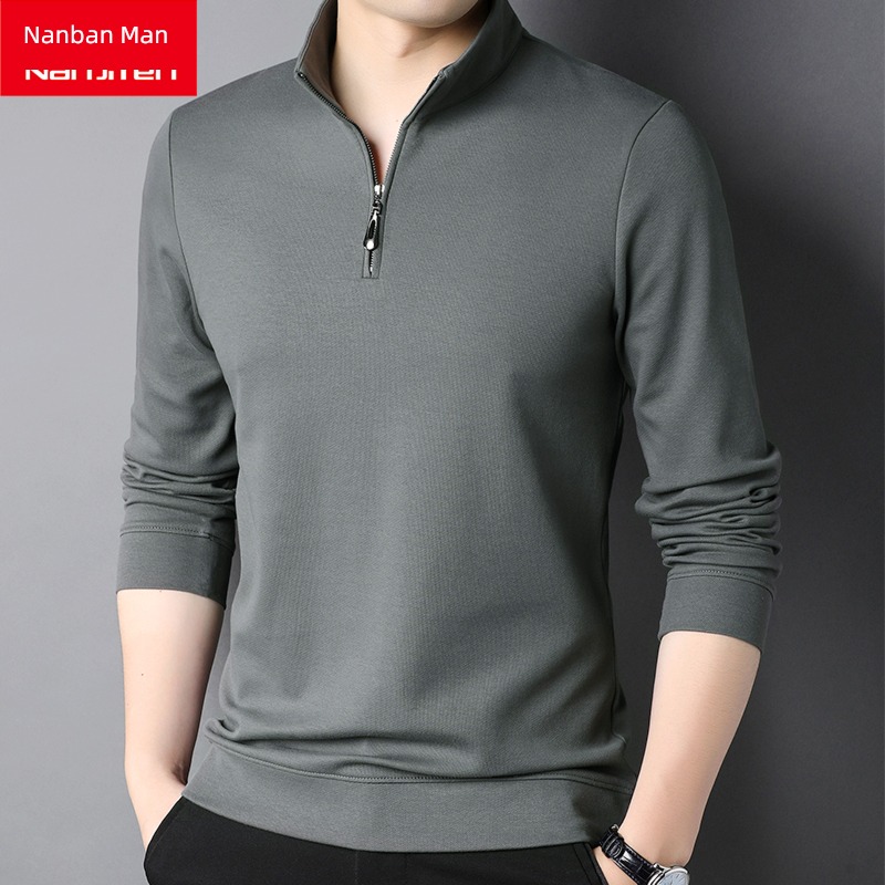 NGGGN stand collar zipper Long sleeve thickening man Sweater