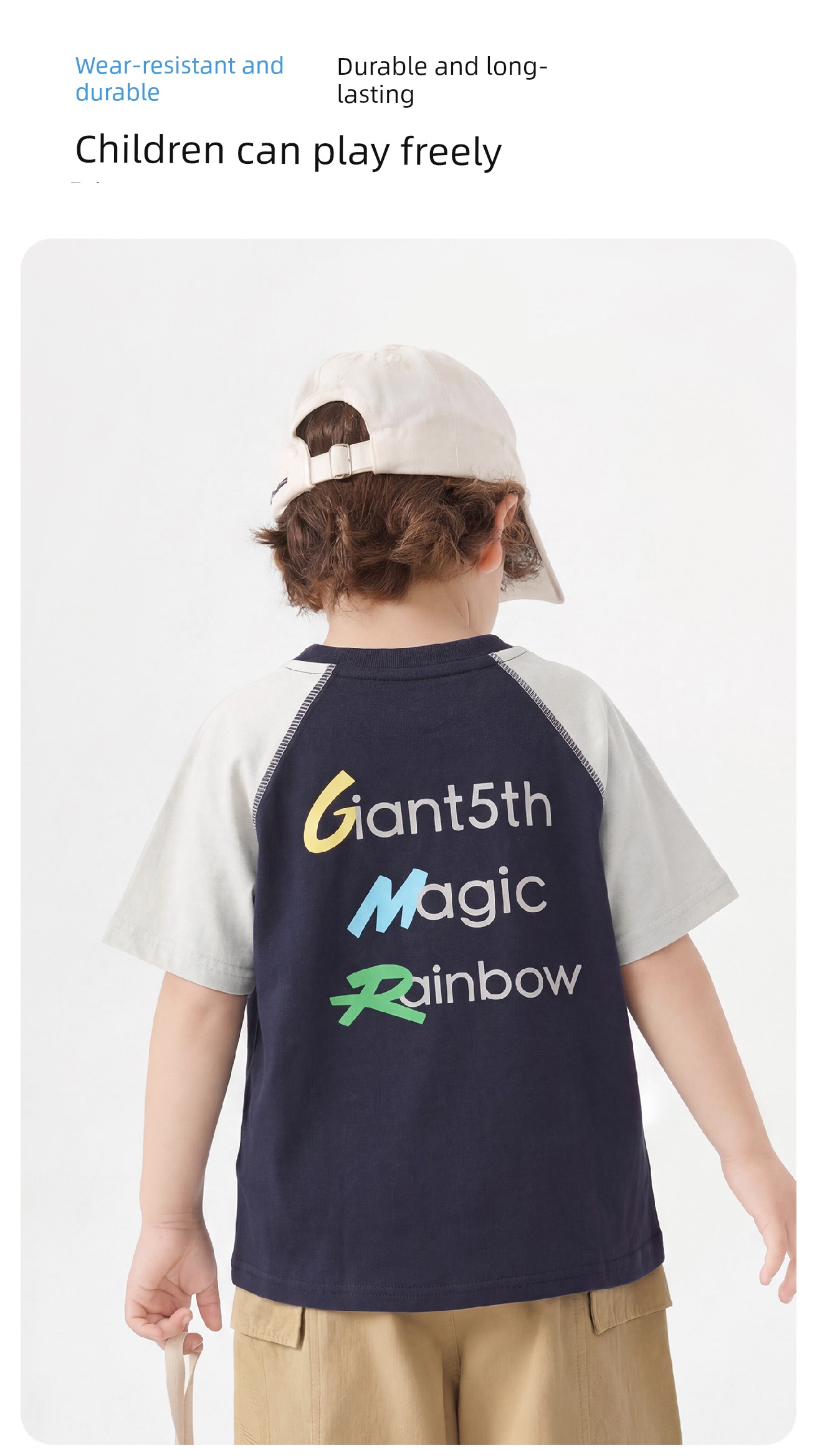 [Clearance Short Sleeve T-Shirt Collection 101-2020] Right-Ou Boys' Pure Cotton Short Sleeve T-Shirt Summer Thin Style Trendy Top — 8