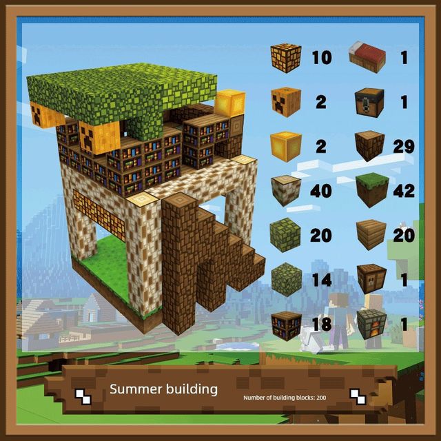 8mm small particles Minecraft magnetic square educational toys creative Children's Day gift building block house