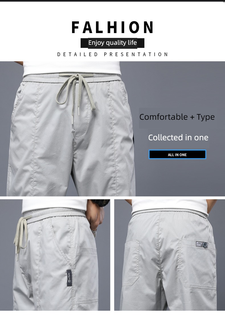dandy black Versatile spring and autumn Nine points Casual pants