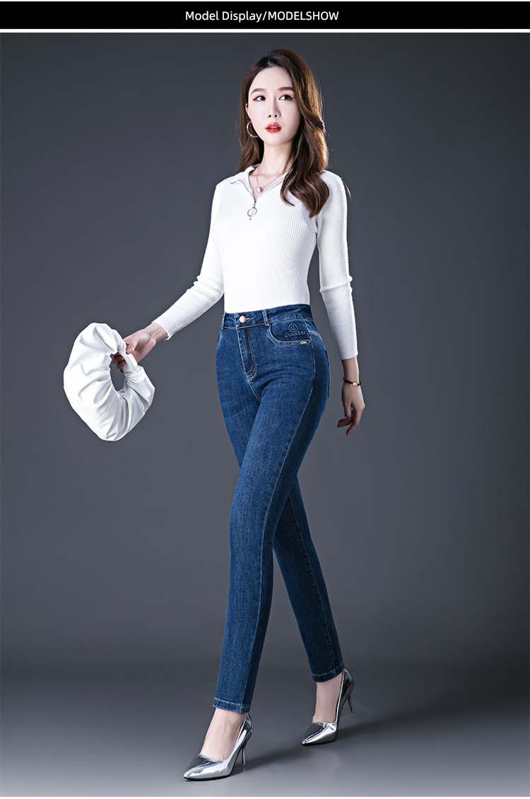 middle age High waist easy mom spring and autumn ma'am Jeans