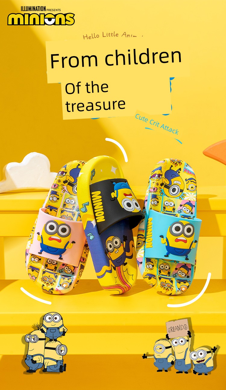 Minions Children's Slippers Indoor Summer Cartoon Home Non-Slip 2026 New Model Parent-Child Boys Girls Sandals — 2