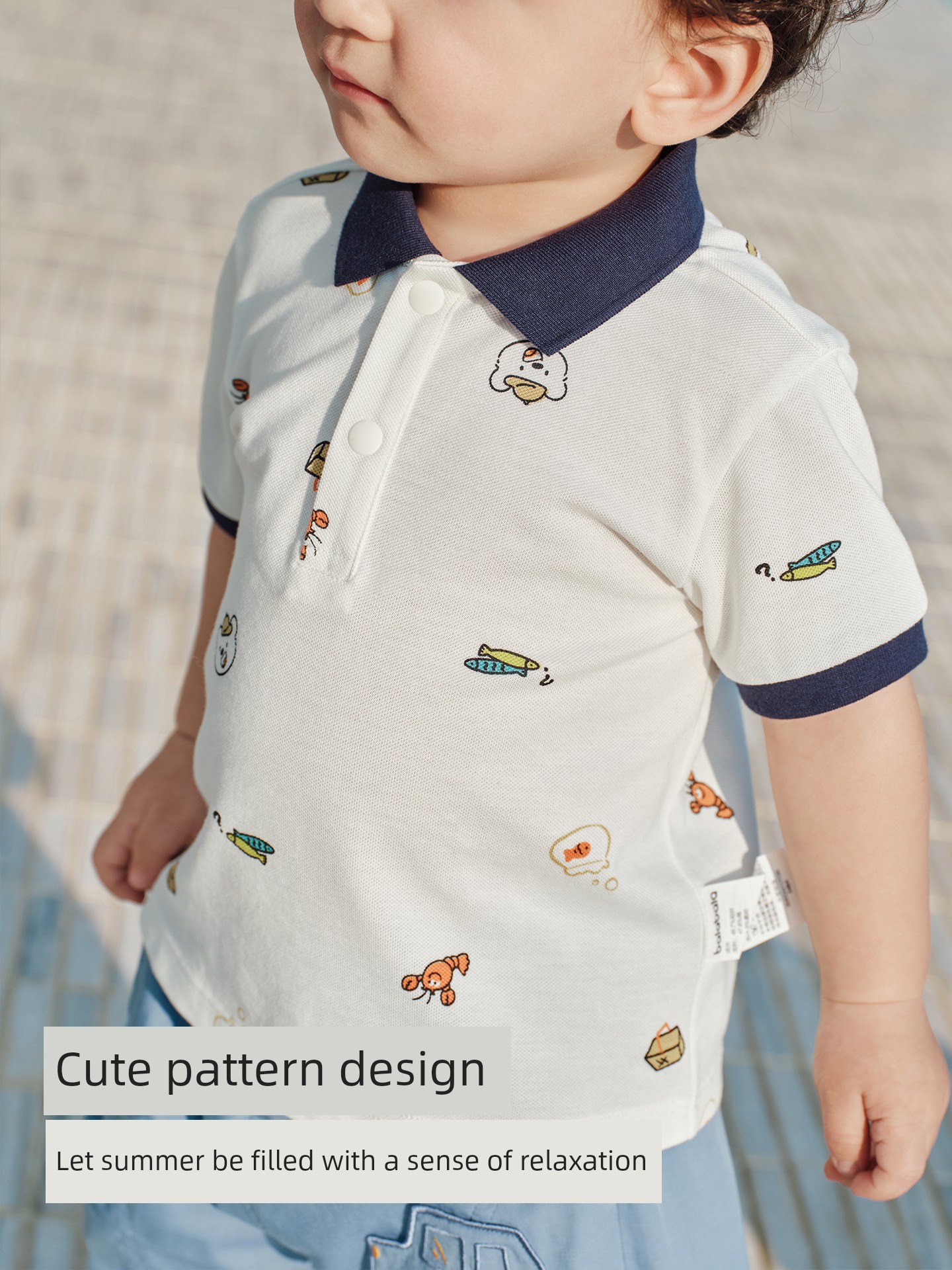 Balabala Kidsren's Clothing Baby Short-Sleeved T-Shirt Boys Infant Summer Clothing Kidsren's Tops 2026 New Style Cute and Trendy — 2
