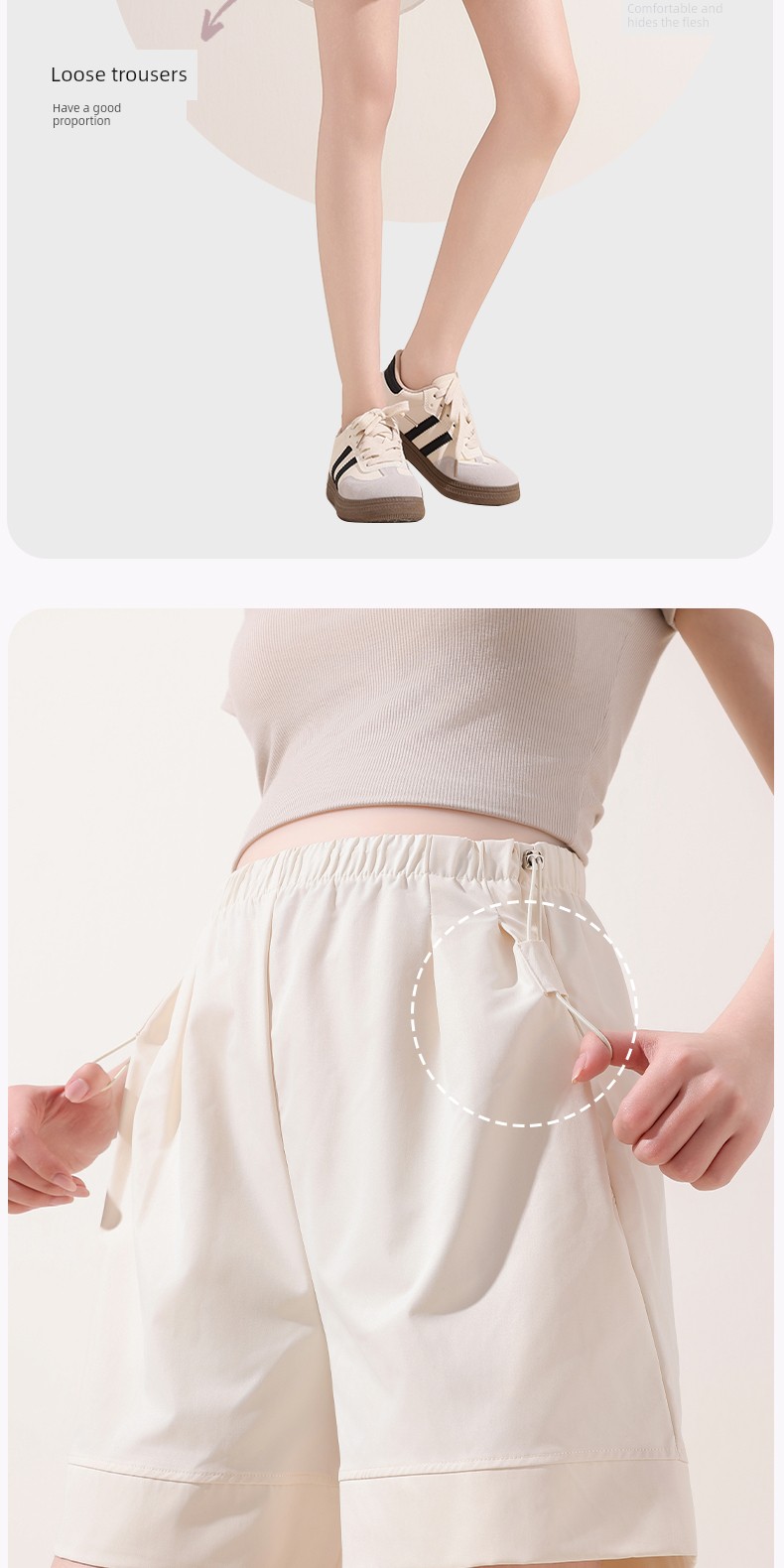 Maternity Leggings for Summer, Casual Yamamoto-Style Pants, Summer Style Without Belly Support, Five-Point Wide-Leg Pants, Maternity Summer Shorts — 3