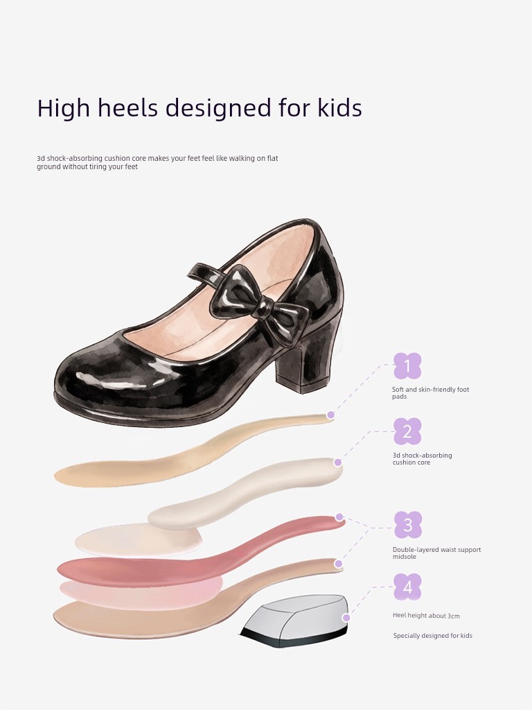 Girls' Princess Leather Shoes with Soft Soles, Children's 2026 New Model, Exquisite and High-End for Baby Girls, Perfect for Dresses, Beautiful for Autumn — 2