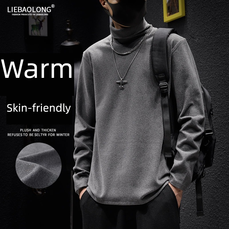 High collar Long sleeve Autumn and winter Inner lap two-sided Sanding Undershirt