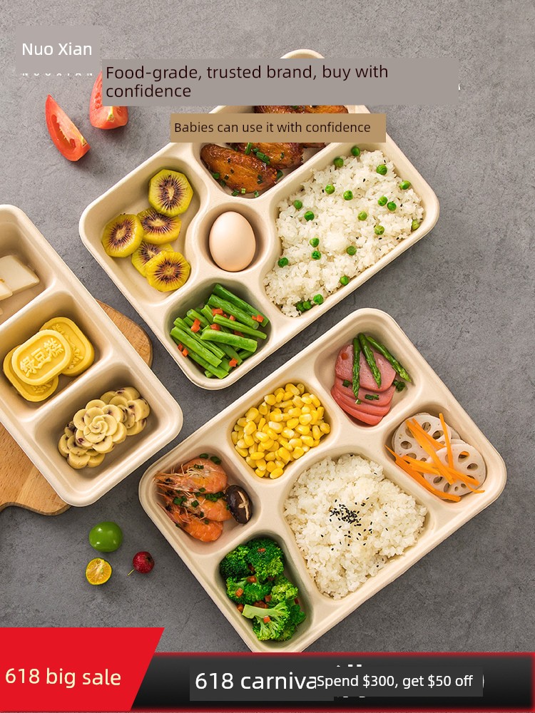 3 Extra Sale Environmental-Friendly Degradable Pulp Dinner Plate Lunch Box