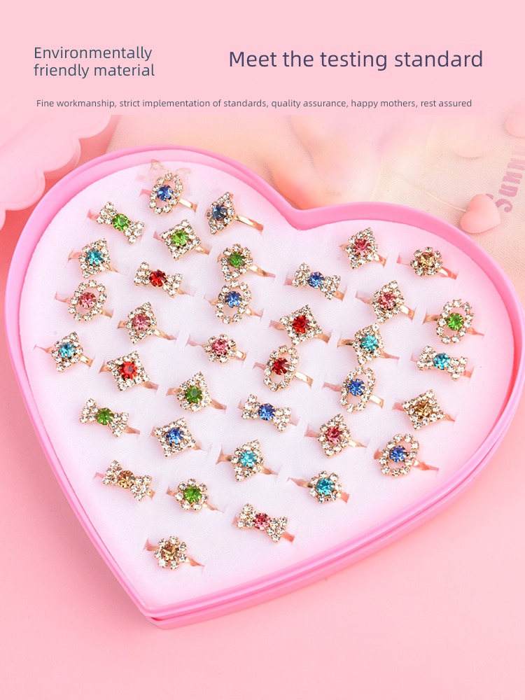 children princess gemstone Cartoon Live Adjustable Ring