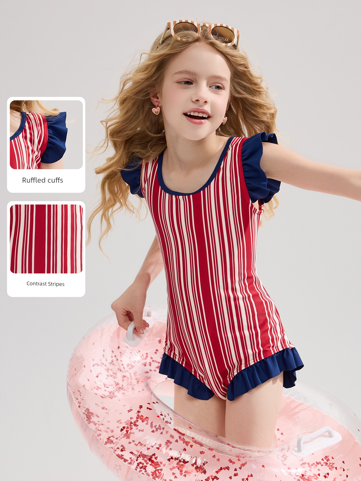 Ask Kidsren's One-Piece Swimsuit 2026 Summer New Style Little Girl's Quick-Drying Sun Protection Baby Swimsuit