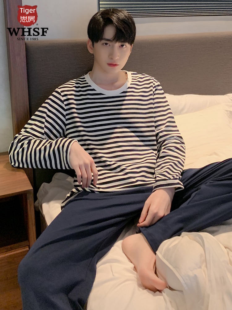 man Long sleeve Cotton stripe leisure time leisure wear pajamas