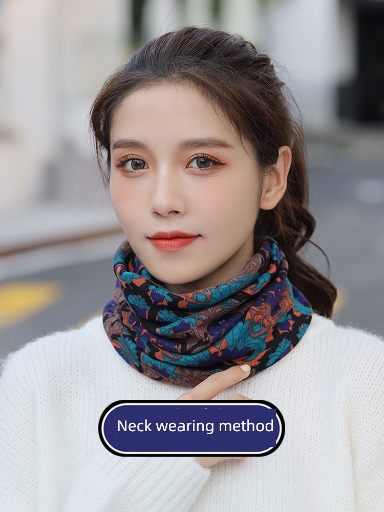 Heap female Autumn and winter Versatile keep warm Neckline Hat