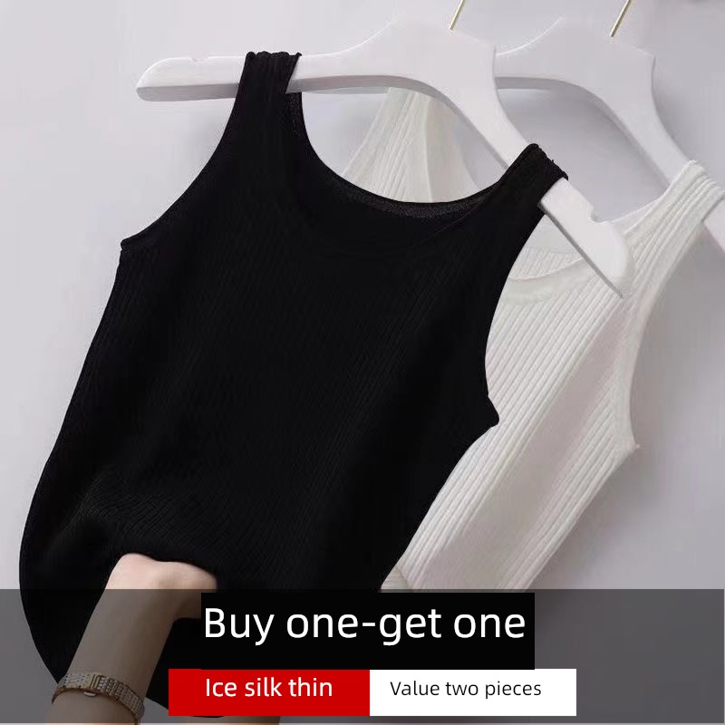 thread Solid color Self-cultivation Thin money Put on your clothes camisole vest