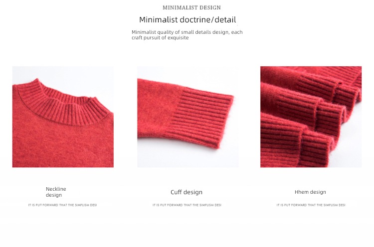 Half high collar Plush thickening easy knitting ma'am sweater
