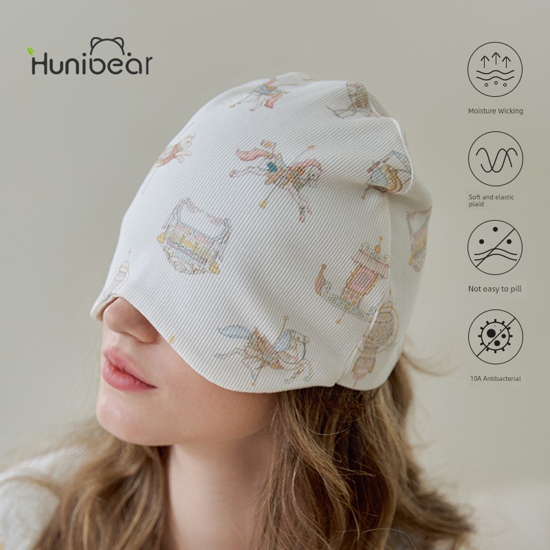 Happy Bear Maternity Hat Autumn/Winter Style for Pregnant and Postpartum Women, Large Head Circumference, Windproof Head Protection, Pure Cotton Sleep — 7