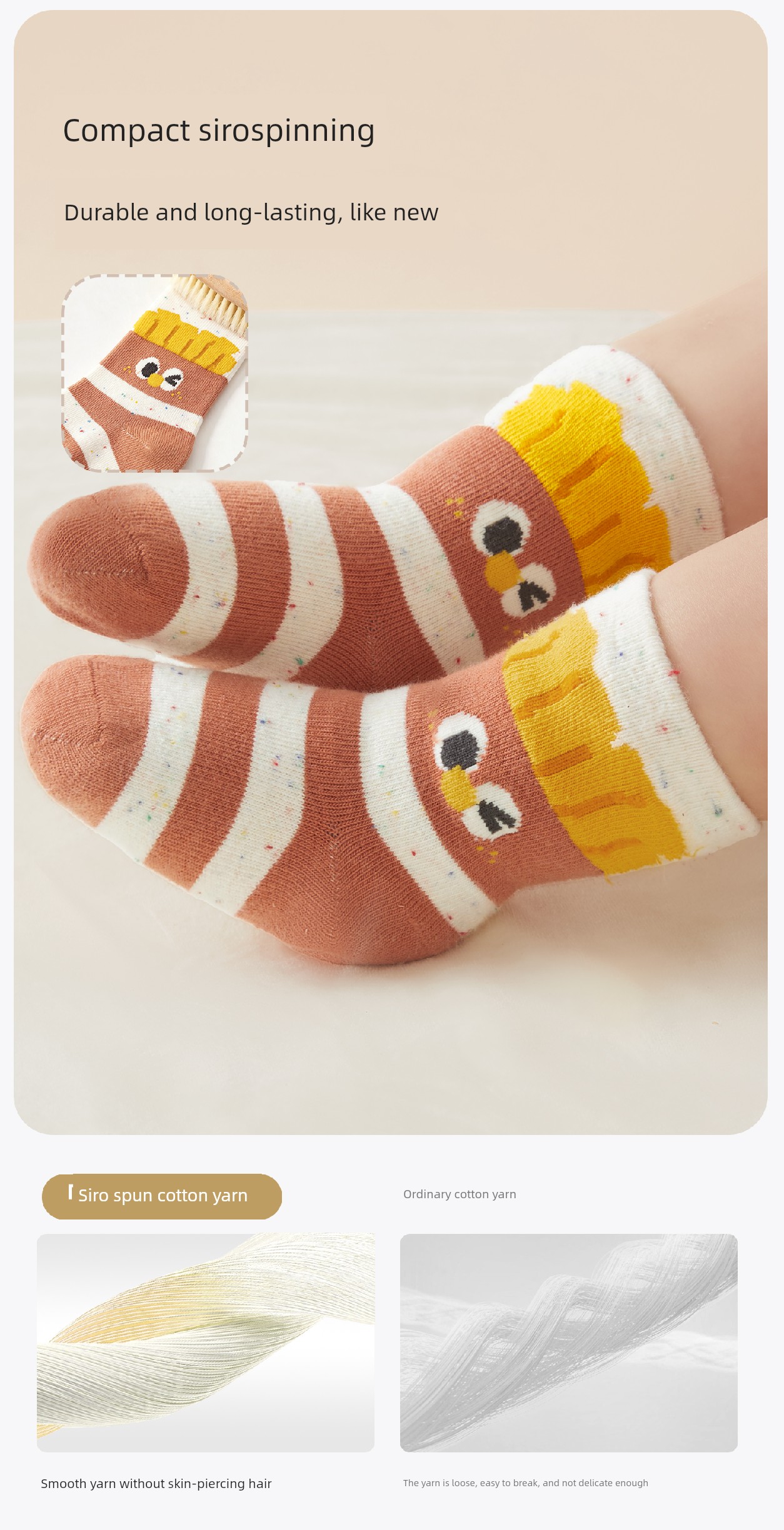 Baby Socks for Spring and Autumn, Newborns 0 to 3 Months Old, Pure Cotton, Non-Binding on the Legs, Winter A-Class Mid-Tube Socks — 10