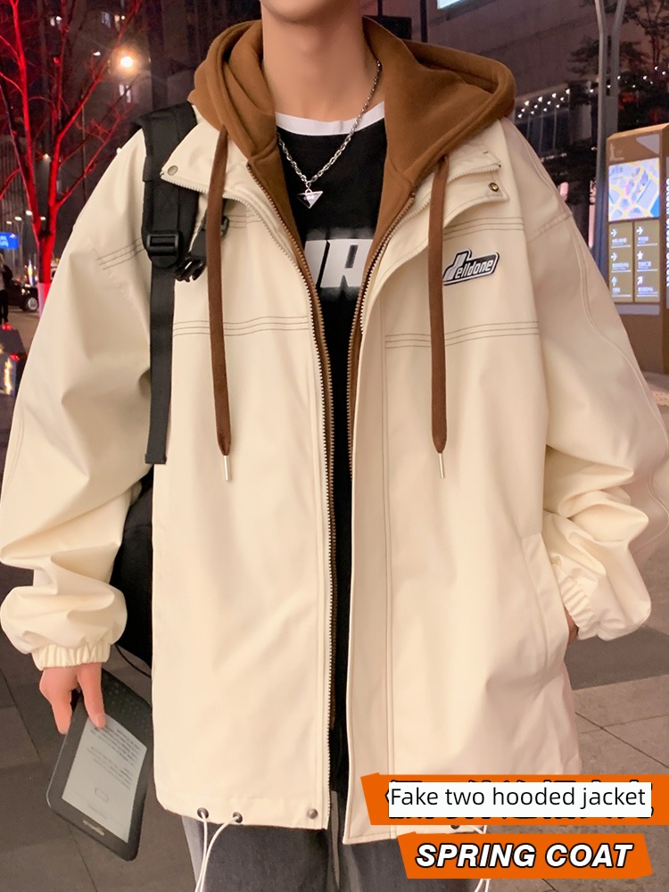 man ins Chaopai Port style Spring and Autumn easy loose coat