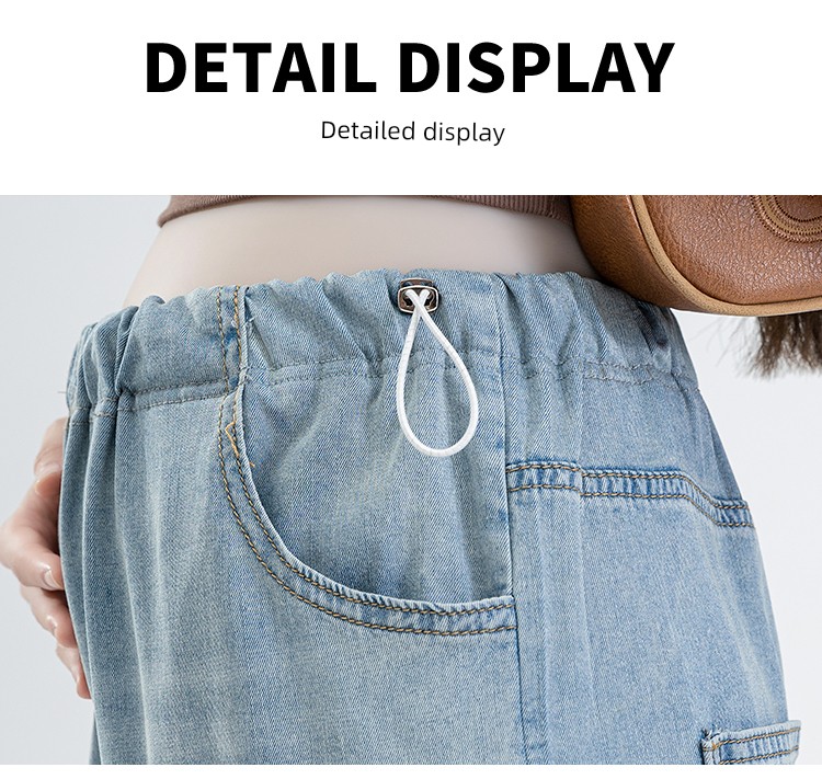 Maternity Pants Summer Wear, Lightweight and Loose Wide-Leg Tencel Jeans, Summer Casual Pants Without Belly Support for Petite Sizes — 21