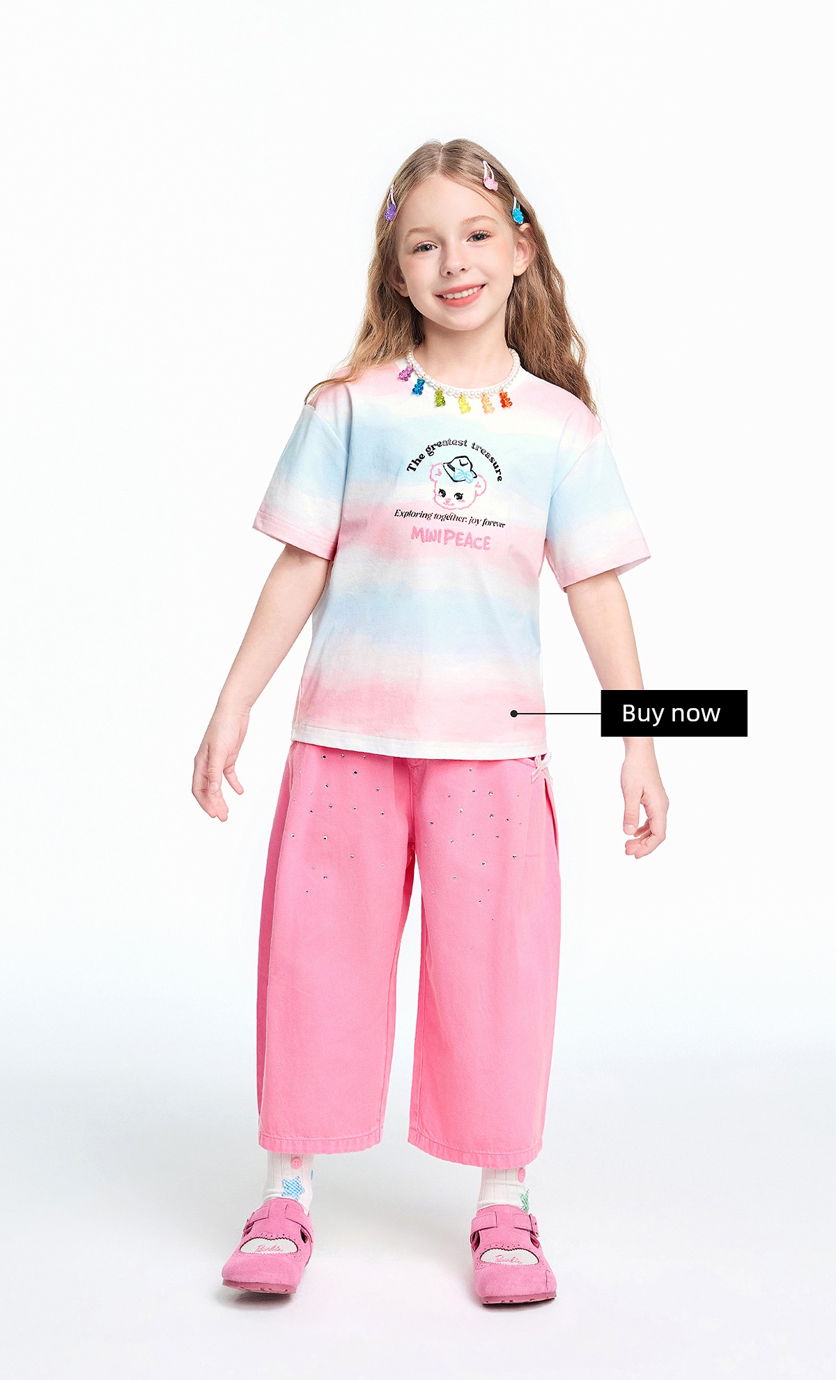 Minipeace Peacebird Children's Clothing Girls' Mid-Length Shorts Summer Thin Dopamine Style Soft Denim Pants Children's Pants — 17