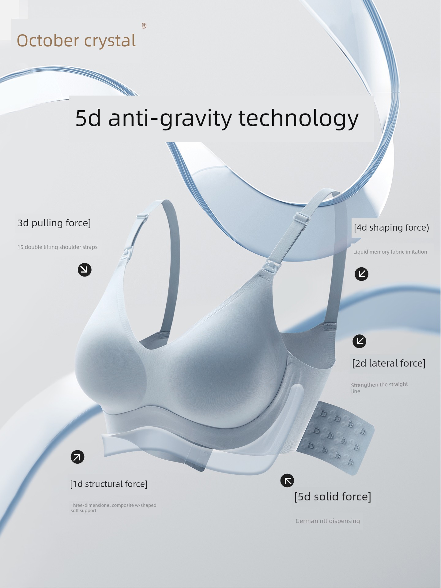October Crystal Maternity 5D Zero-Gravity Bra for Pregnant Women, Nursing Bra for Breastfeeding, Plus Size Bra, Push-Up, Anti-Sagging
