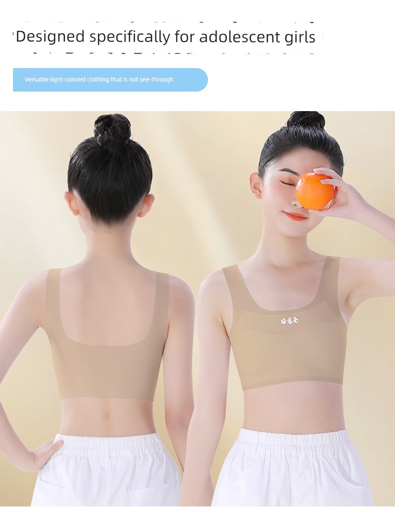 Children's Underwear for Girls in the Developmental Stage, Small Vests for Primary School Students, Stage One, 10-Year-Old Older Kids, 12-Year-Old Girls, — 15