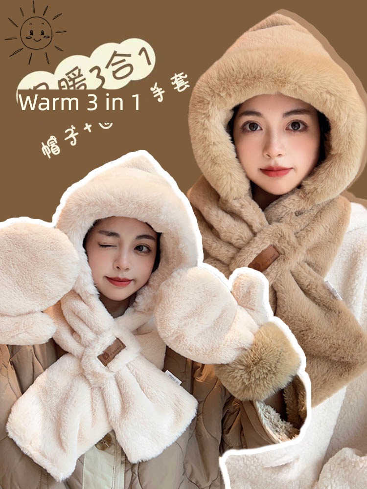 lovely female Autumn and winter 2022 Hot money Hat scarf