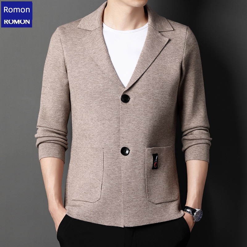 Romon Blazer V-collar Slim knitting Cardigan