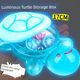 Open cover 17cm giant luminous turtle pairs and luminous toy storage box small turtle doll gift