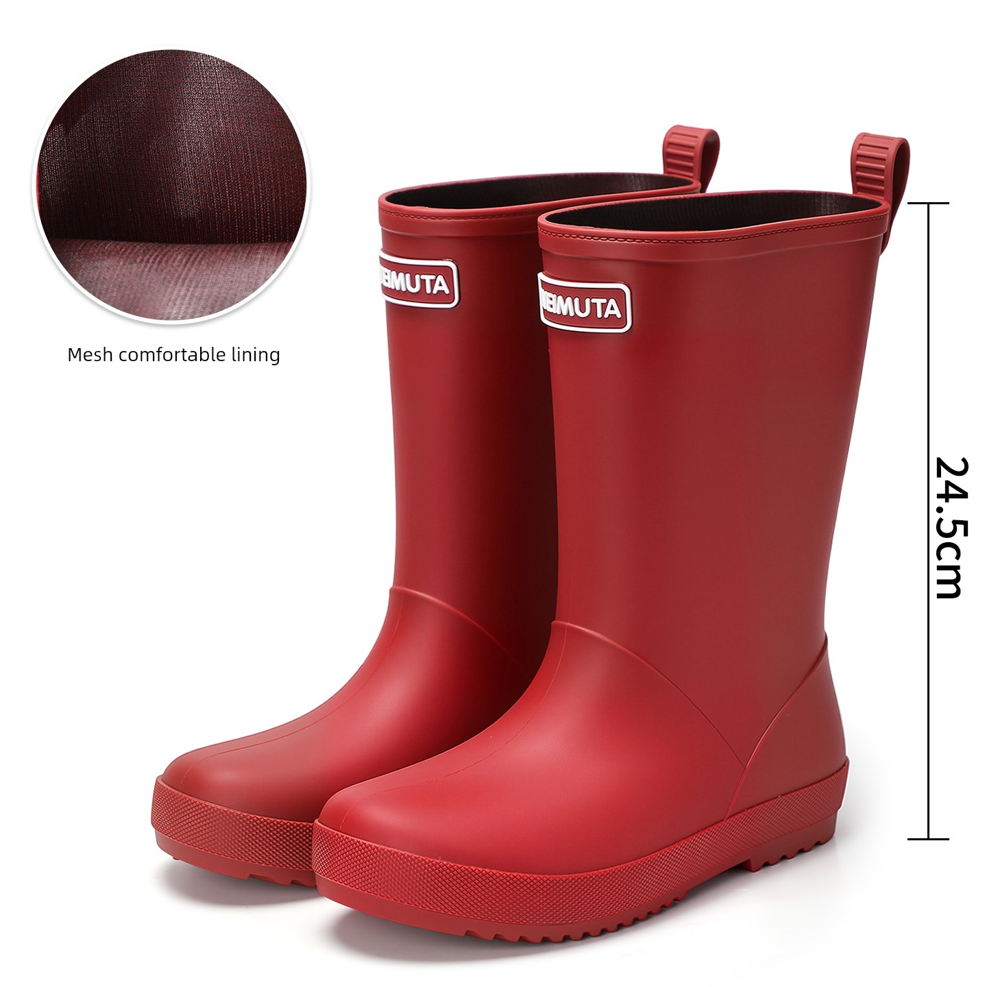 Children's Family Outdoor Rain Boots, Unisex Waterproof Ankle Boots with Anti-Slip Soles, Casual Hiking Water Boots, Rubber Shoes — 3