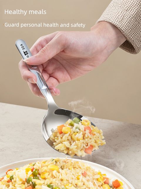 304 stainless steel split-din spoon household rice spoon soup spoon colander hotel special public spoon golden large size