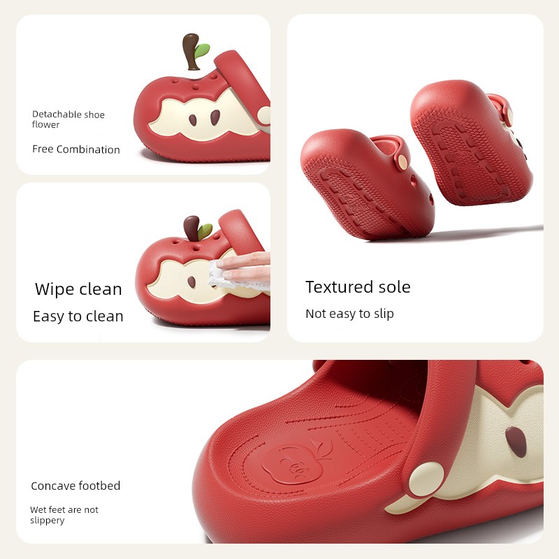 Chedoir Apple Kidsren's Clogs for Boys and Girls Summer 2026 New Style Non-Slip Kidsren's Toe-Toe Slippers for Outdoor Wear — 4