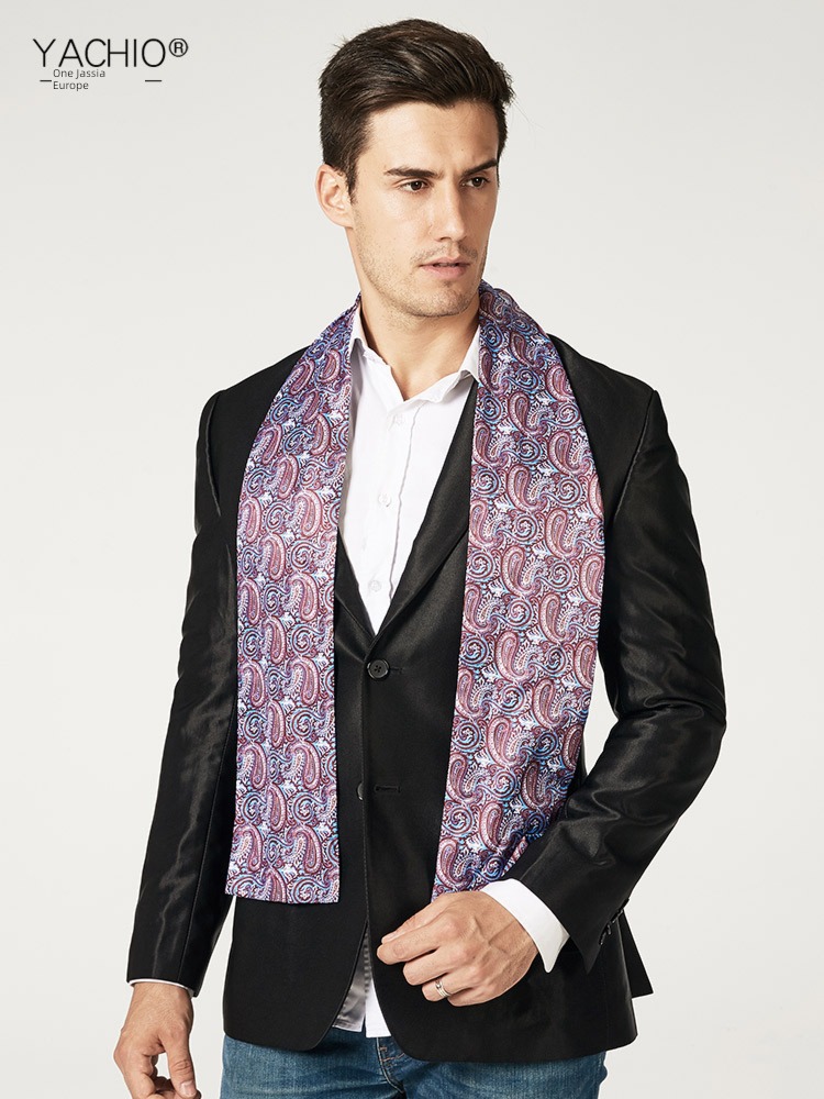two-sided Scarf male Four seasons formal wear real silk