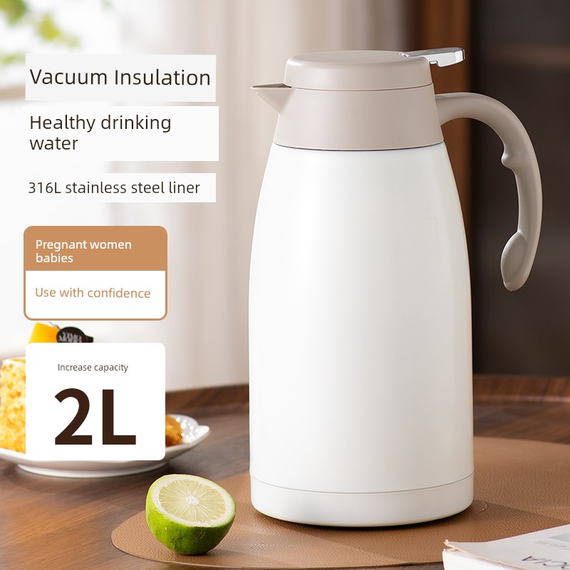 Insulated Kettle for Home Use, Large Capacity 304 Stainless Steel Thermos, Hot Water Bottle, Hot Water Kettle Cup 316