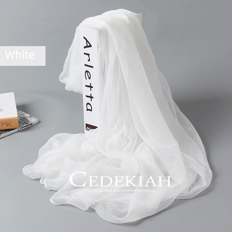 female Versatile Solid color Chiffon Oversized Spring, autumn and winter Silk scarf