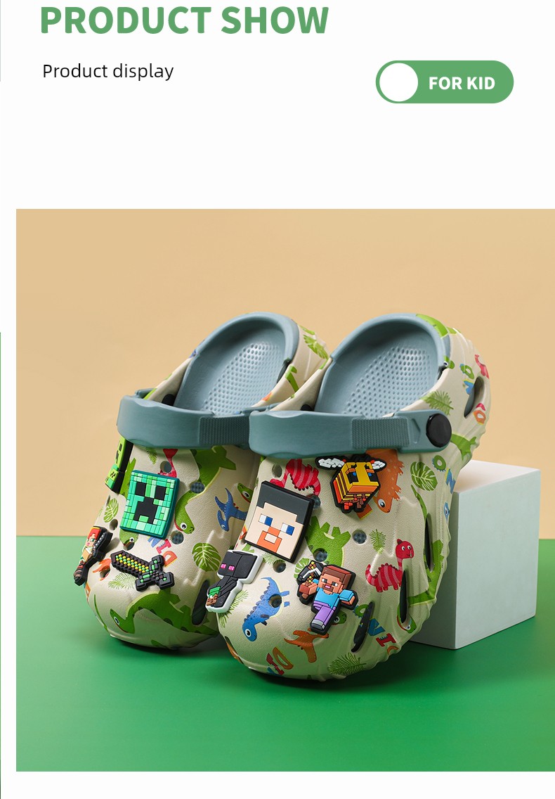 Minecraft Children's Clogs Boys' Slippers Non-Slip Boys' New Summer Baby Beach Shoes Sandals for Bathing — 7