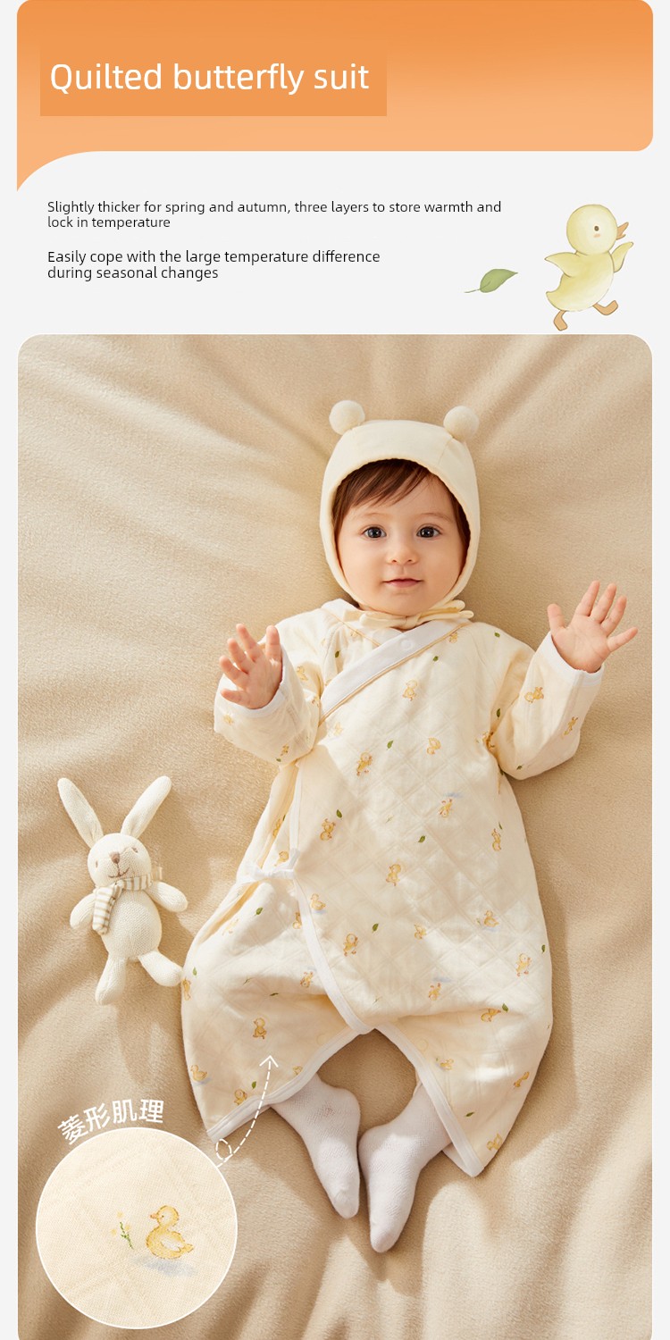 Purcotton Double-Layer Gauze Spring & Fall Winter Rompers — 17