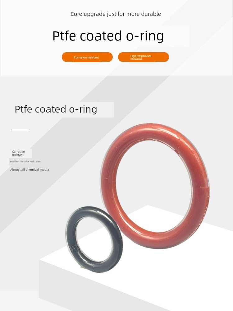 Teflon-Coated O-Ring Fep Pfa Ptfe Fully-Coated Fluorine Rubber Silicone Sealing Ring Wear-Resistant High-Temperature Corrosion Ring